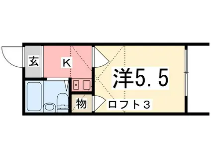 コスモス伊伝居(1K/1階)の間取り写真