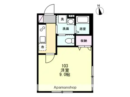 FELICE金沢文庫(1K/1階)の間取り写真