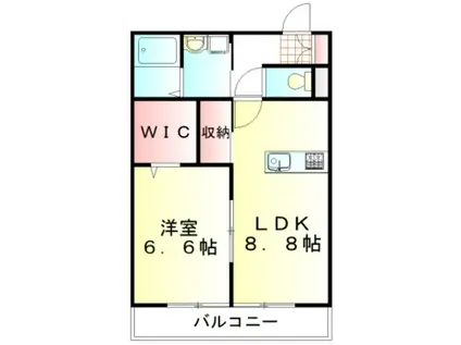 クレール・カーサ(1LDK/2階)の間取り写真