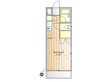 グリーンハウス2(ワンルーム/1階)の間取り写真