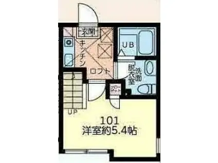 カーサキュリオ(1K/1階)の間取り写真