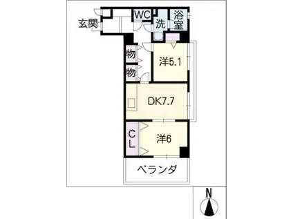 藤和シティコープ栄(2DK/4階)の間取り写真