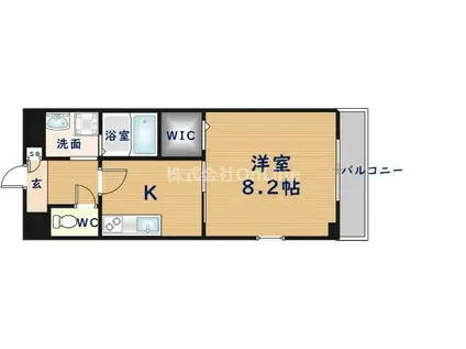 アンプルールフェールU-HA(1K/1階)の間取り写真