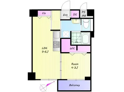 ライオンズマンション新大塚(1LDK/4階)の間取り写真