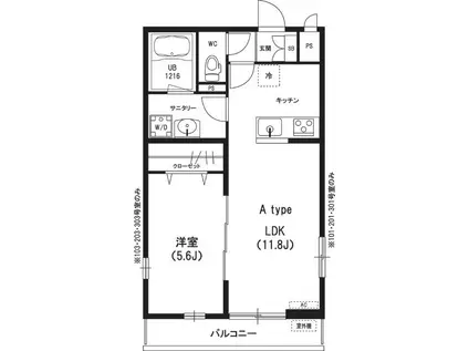 リブリ・アージュドール(1K/2階)の間取り写真