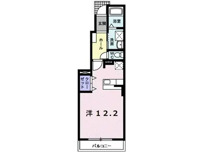 メゾン・プロムナードD(ワンルーム/1階)の間取り写真