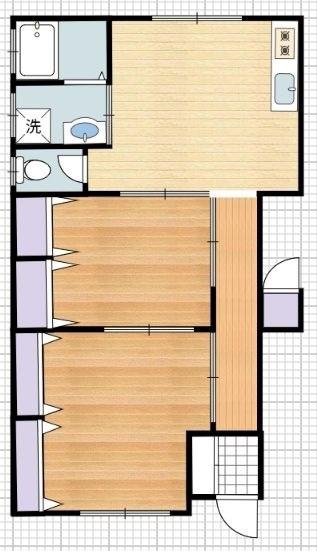 西島ハイツ(2DK/1階)の間取り写真