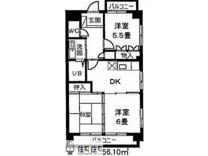 バーンブール32(3DK/3階)の間取り写真