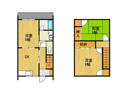 MAISON HONKAWA(3DK/1階)の間取り写真