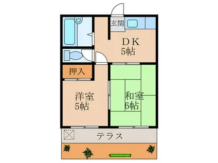 ロイヤルコーポZEN(2DK/1階)の間取り写真