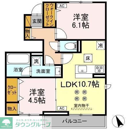ルガーセグーロ LUGARSEGURO(2LDK/1階)の間取り写真
