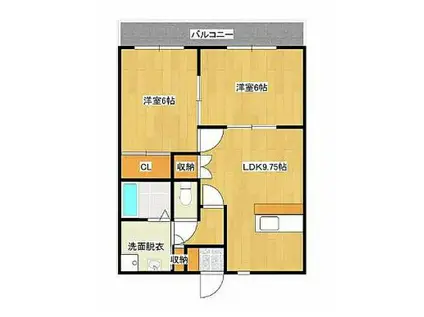 MYパレス(2LDK/3階)の間取り写真