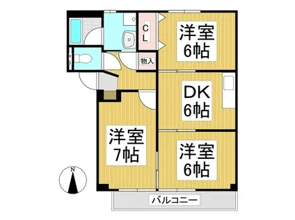 グランデ神田(3DK/1階)の間取り写真