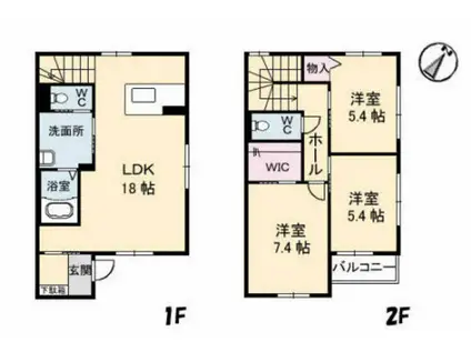 カーサ サンヴァリーIV(3LDK/1階)の間取り写真