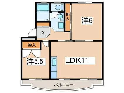 サニーコートマンション(2LDK/1階)の間取り写真
