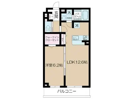 ヴァンベール光が丘公園(1LDK/3階)の間取り写真