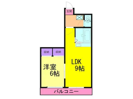 第五みなもと(1LDK/2階)の間取り写真