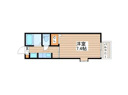 ハイツサークルエイト(1K/1階)の間取り写真