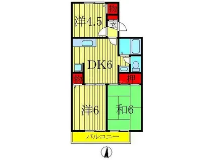 ロイヤルタウン泉(3DK/1階)の間取り写真