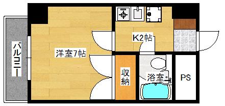 クレール東雲(1K/3階)の間取り写真