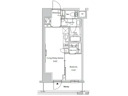 ザ・パークハビオ蕨(1LDK/9階)の間取り写真