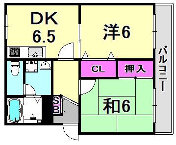 青葉ハイツ(2DK/3階)の間取り写真