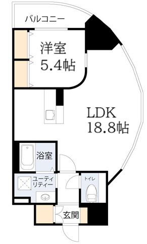 LASANTE梅田北(1LDK/4階)の間取り写真