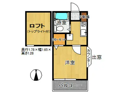 白澤ハイツ(1K/2階)の間取り写真