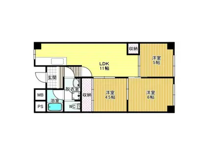 コートSU(3LDK/3階)の間取り写真