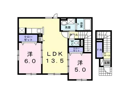 ジャスティ(2LDK/2階)の間取り写真