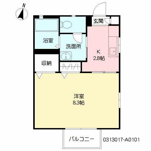 ディアス新栄(1K/1階)の間取り写真