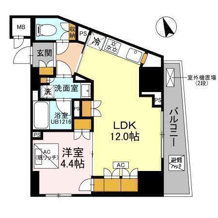 リーラ品川戸越(1LDK/14階)の間取り写真