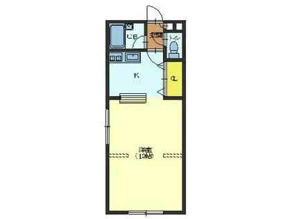 クレステージ宮前(ワンルーム/4階)の間取り写真