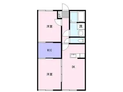 グランハイムくりはらA(2DK/2階)の間取り写真