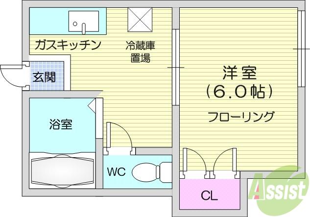 コーポあびこ(1K/2階)の間取り写真