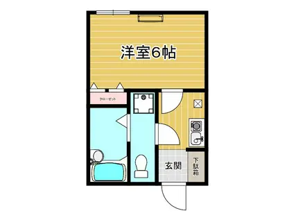 プロンプト東中野(1K/1階)の間取り写真