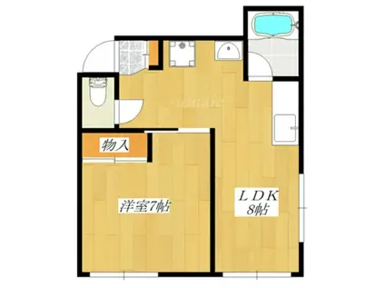 東京メトロ南北線 赤羽岩淵駅 徒歩5分 3階建 築57年(1LDK/2階)の間取り写真