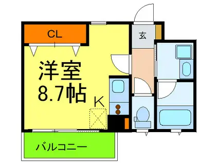スミエール山本通(ワンルーム/2階)の間取り写真