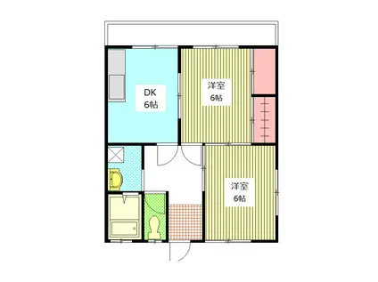 椎名アパート(2DK/2階)の間取り写真