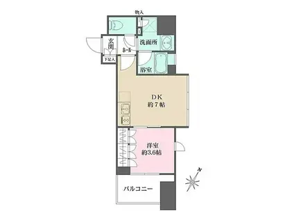 ミュプレ表参道(1DK/3階)の間取り写真