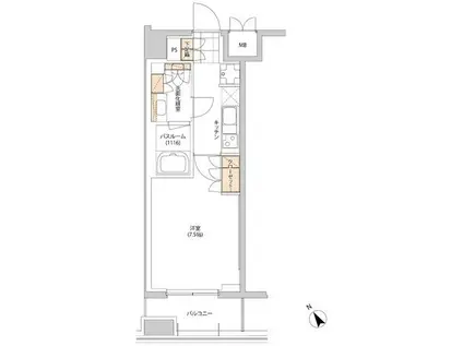 ヒューリック目白(1K/7階)の間取り写真