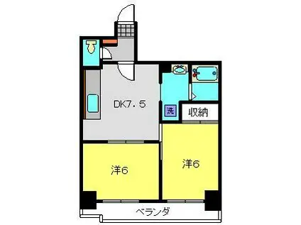 EXTOL(2DK/3階)の間取り写真