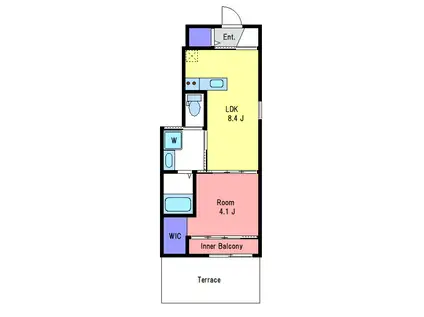 エスポワール I(1LDK/1階)の間取り写真