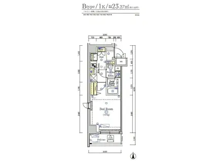 ショーケン レジデンスカワサキ 東門前3(1K/2階)の間取り写真