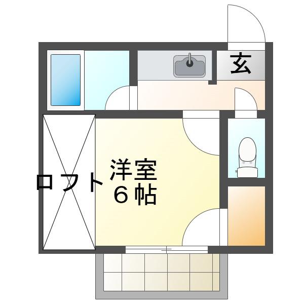 ブランシェ池上(1K/1階)の間取り写真