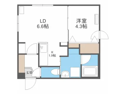 FIORITURA MOTOMACHI(1LDK/4階)の間取り写真