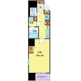 カスタリア勾当台公園(1K/6階)の間取り写真