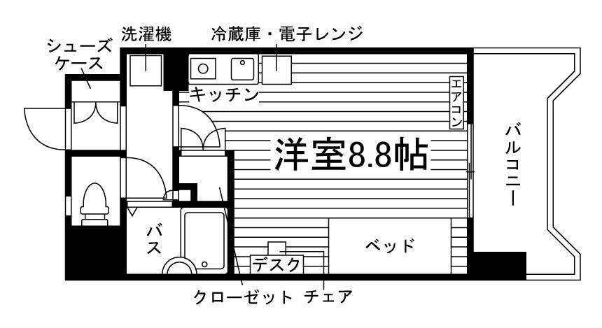 サンラビール真鶴(ワンルーム/3階)の間取り写真