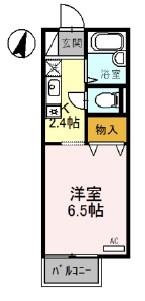 ブリュンヒルト(ワンルーム/2階)の間取り写真