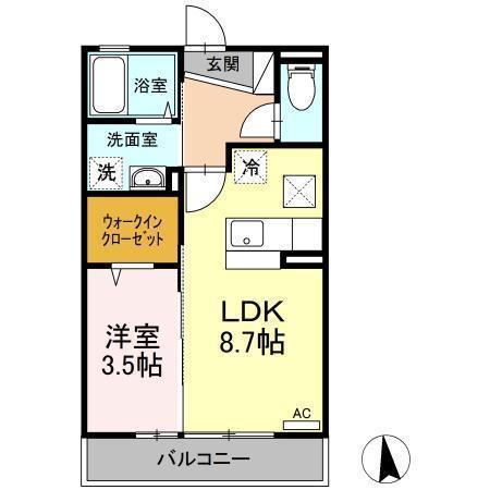 ヴィラ・ベルク(1LDK/1階)の間取り写真